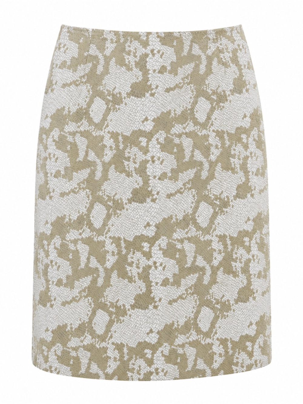 Escada 100% Lamb Leather Snakeskin Print Pencil Skirt US 10 (EU 42) Luxury